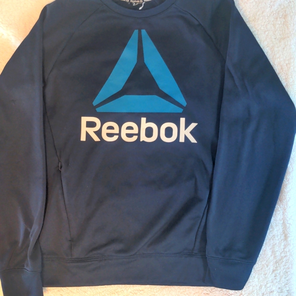 Boys XL 18/20 Reebok sweatshirt, Navy blue, teal, and white